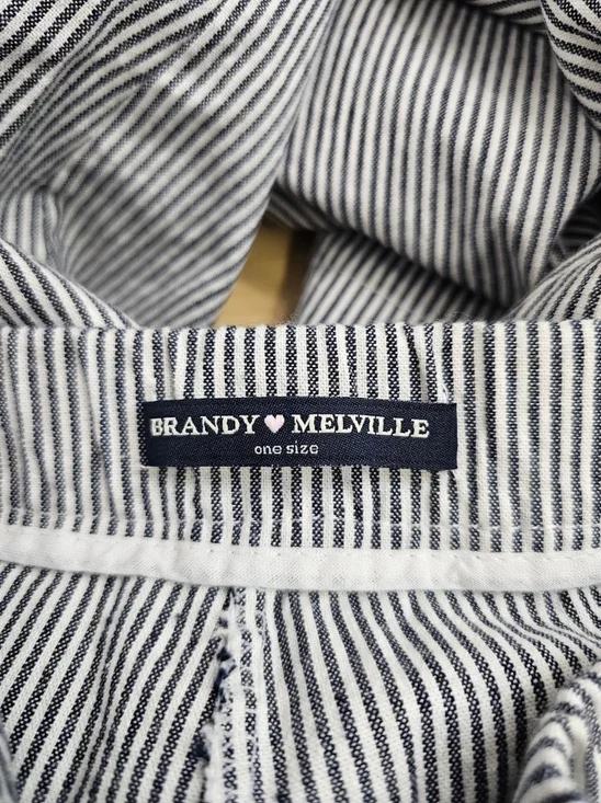 Brandy Melville Tilden Navy White Striped High Waisted Pants, OS - Picture 8 of 10